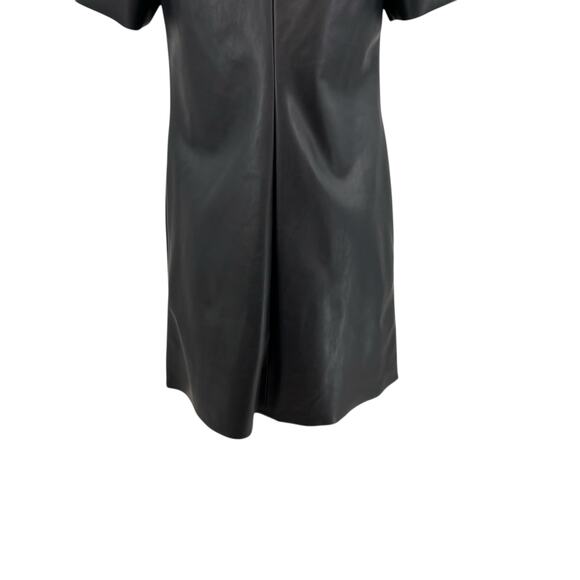 Wolford Vegan‎ Dress Shift Short Sleeve Faux Leather Black Size 40 US 10 - Picture 10 of 15